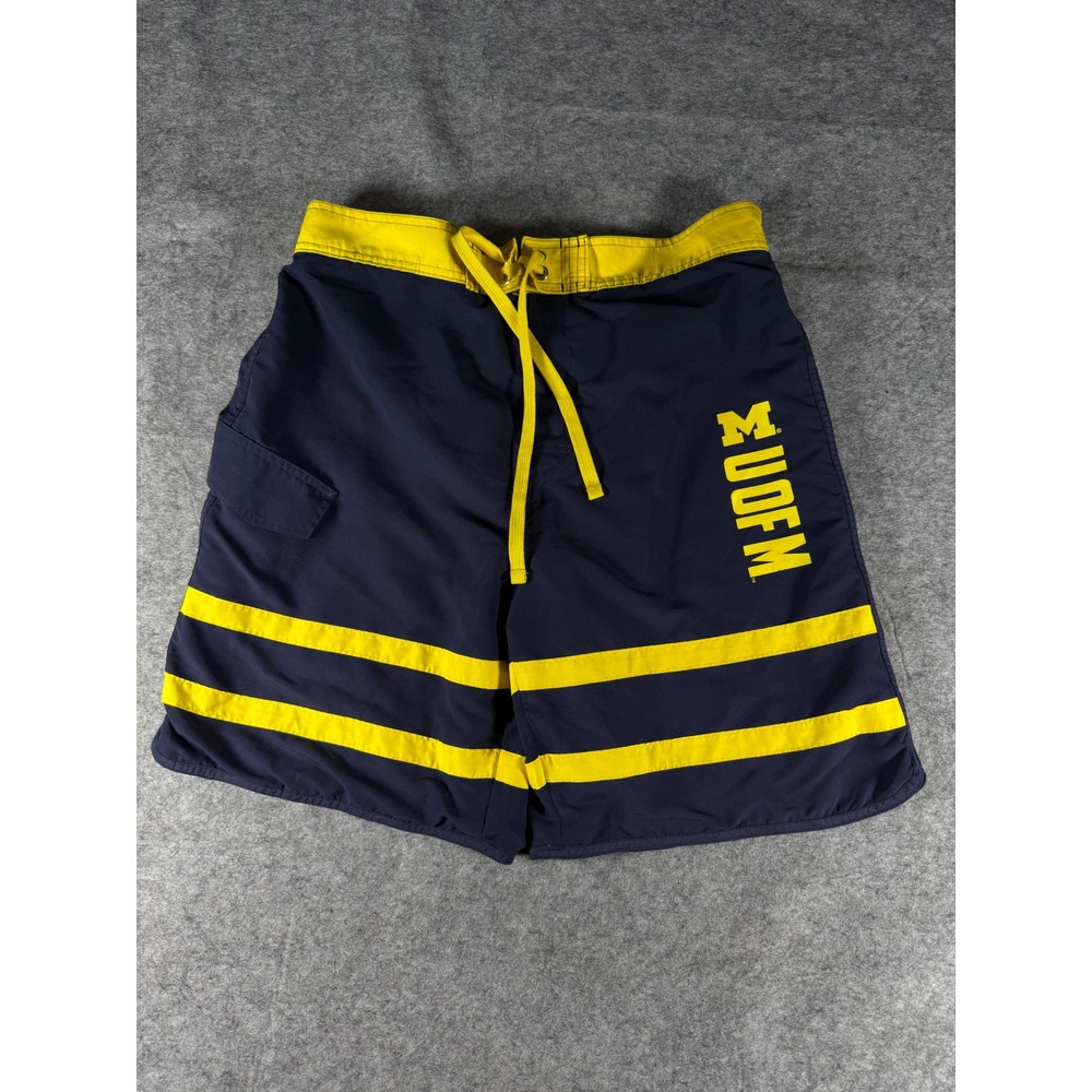 Knights Apparel Michigan Wolverines Swim Trunks Mens LG Navy Blue Board Shorts